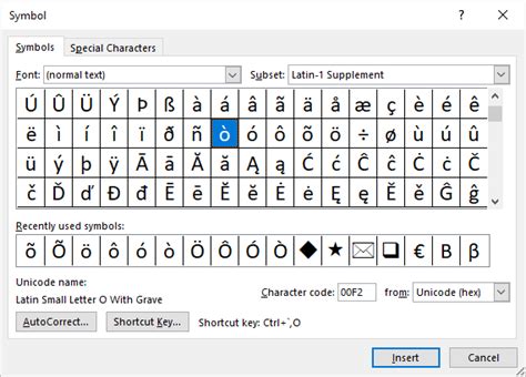 o majuscula|4 Ways to Insert O with an Accent in Word